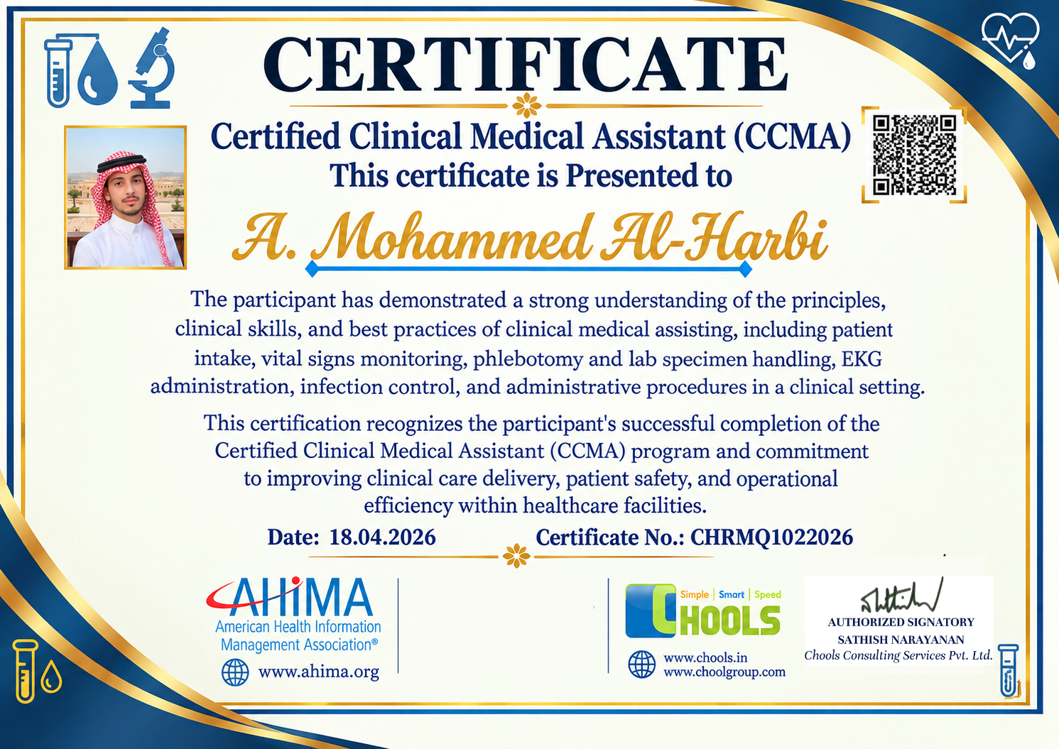 Healthcare and Pharma Program Certificate
